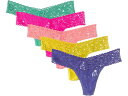(取寄) ハンキー パンキー レディース シグニチャー レース ピティート ロー-ライズ トング 5-パック Hanky Panky women Signature Lace Petite Low-Rise Thong 5-Pack Fiesta Pink/Neon Coral/Sunshine Yellow/Agave Green/African Viole(4)
