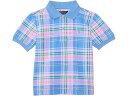 (取寄) ラルフローレン キッズ ボーイズ プレイド-プリント コットン メッシュ ポロ シャツ (トドラー/リトル キッド) Polo Ralph Lauren Kids boys Plaid-Print Cotton Mesh Polo Shirt (Toddler/Little Kid) Preppy Madras Print/Multi Pony Player