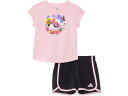 (取寄) アディダス キッズ ガールズ キャップ スリーブ ティー アンド ウーブン ショート セット(インファント) adidas Kids girls Cap Sleeve Tee & Woven Short Set(Infant) Clear Pink