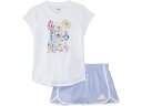 (取寄) アディダス キッズ ガールズ キャップ スリーブ ティー アンド ウーブン ショート セット(インファント) adidas Kids girls Cap Sleeve Tee & Woven Short Set(Infant) White