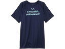 (取寄) アンダーアーマー キッズ メンズ テック スプリット ワードマーク ショート スリーブ T シャツ (ビッグ キッド) Under Armour Kids men Tech Split Wordmark Short Sleeve T Shirt (Big Kid) Midnight Navy/Stream(4)