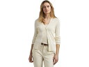 (取寄) ローレン ラルフローレン リブド V-ネック カーディガン Lauren Ralph Lauren Ribbed V-Neck Cardigan Mascarpone Cream