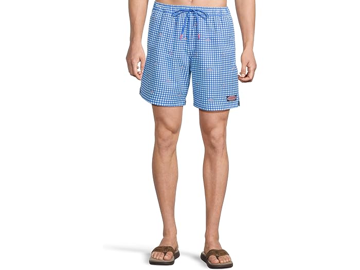 (取寄) ヴィンヤードヴァインズ メンズ 7 プリンテッド チャッピー トランクス Vineyard Vines men 7" Printed Chappy Trunks Gingham Tideblue