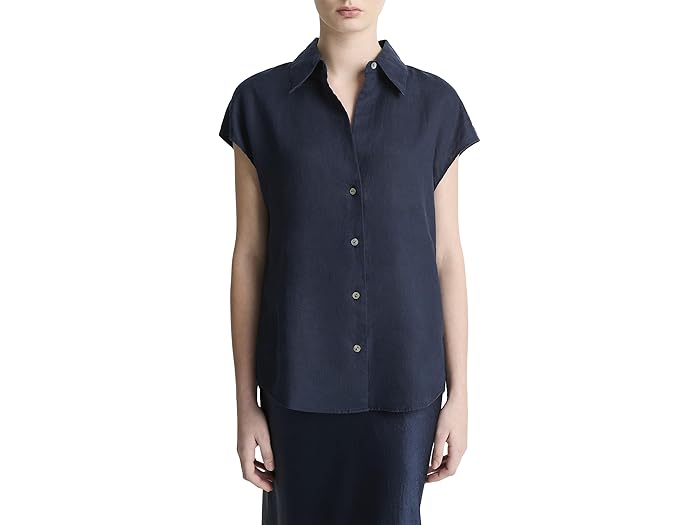 ()  ǥ å ꡼ ܥ  ֥饦 Vince women Cap Sleeve Button D...