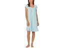 (取寄) アイリーン ウエスト レディース キャップ スリーブ コットン ニット ショート ガウン Eileen West women Cap Sleeve Cotton Knit Short Gown Aqua Ground Floral Vine