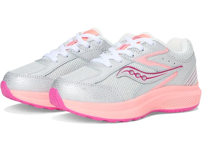 (取寄) サッカニー キッズ キッズ コーヒージョン KDZ スニーカー (リトル キッド/ビッグ キッド) Saucony Kids kids Cohesion KDZ Sneakers (Little Kid/Big Kid) Silver/Coral