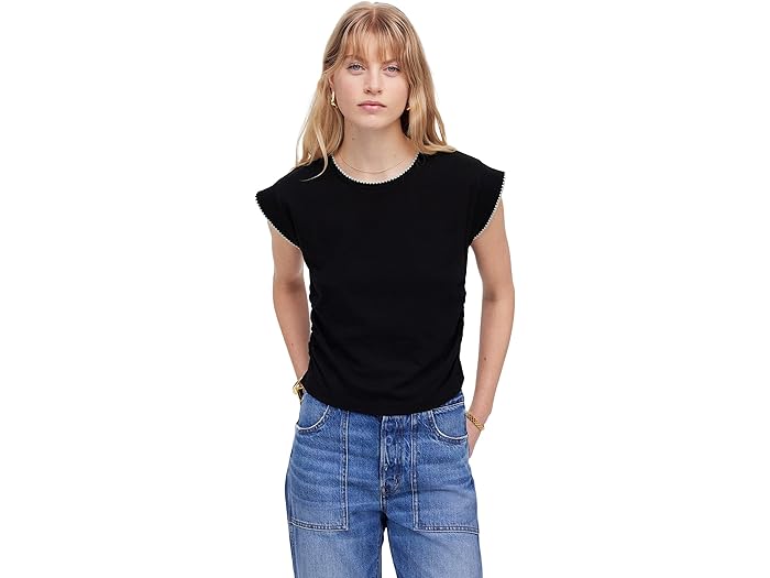 (取寄) メイドウェル レディース スートロ マッスル ティー ステッチド Madewell women Sutro Muscle Tee Stitched Jet Black