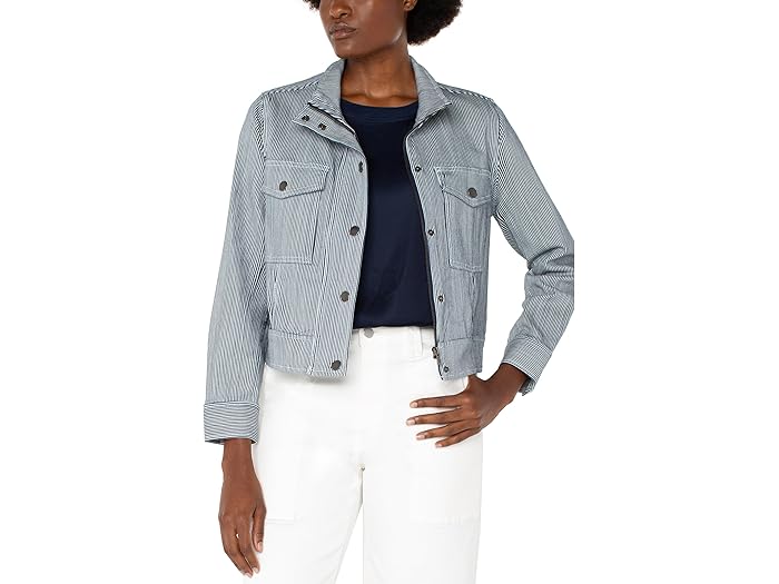 (取寄) リバプールロサンゼルス レディース ユーティリティ クロップ ジャケット Liverpool Los Angeles women Utility Crop Jacket Navy/White Stripe