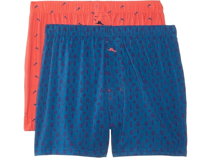 () ȥߡХϥ  ˥å ܥ Tommy Bahama men Knit Boxer Blue Ground Palm
