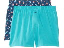 (取寄) トミーバハマ メンズ 2 パック ニット ボクサー Tommy Bahama men 2 Pack Knit Boxer Aqua & Soft Turquoise Cocktail Print
