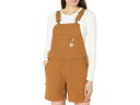 (取寄) カーハート レディース ラギッド フレックス リラックスド-フィット フィット キャンバス ショートール Carhartt women Rugged Flex Relaxed Fit Canvas Shortall Carhartt Brown(4)
