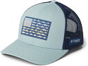 (取寄) コロンビア パフォーマンス フィッシング ギア フィッシュ フロッグ メッシュ スナップ バック Columbia PFG Fish Flag Mesh Snap Back Crushed Blue/Carbon/Fish Flag(4)