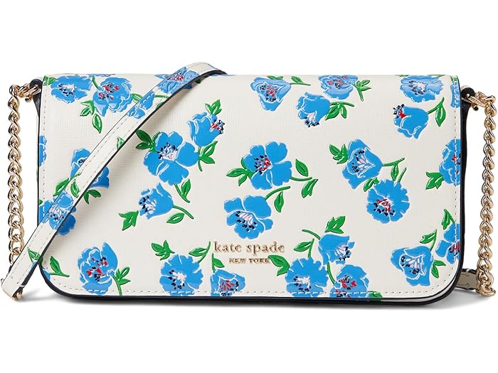 (取寄) ケイトスペード レディース デビン スプリングタイム ブルームス フラップ チェイン ウォレット Kate Spade New York women Devin Springtime Blooms Flap Chain Wallet Cream/Multi