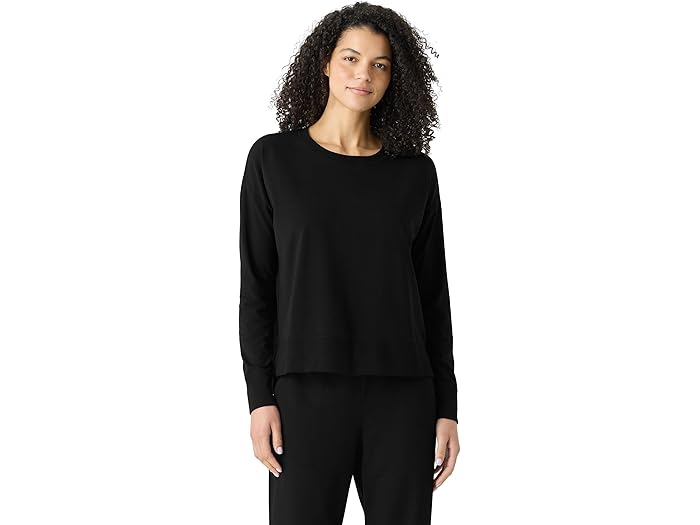 (取寄) アイリーン フィッシャー レディース クルー ネック トップ Eileen Fisher women Crew Neck Top Black