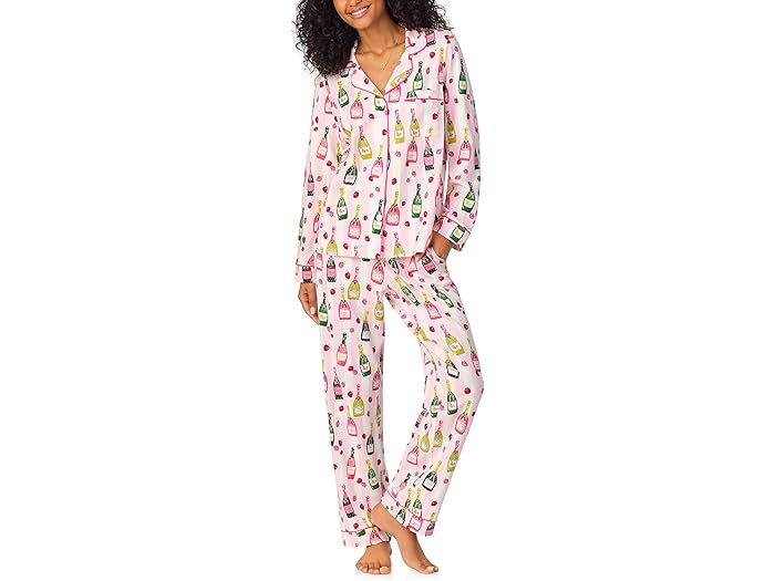 () ٥åɥإåɥѥޥ ǥ  ꡼ 饷å åȥ ˥å ѥ å Bedhead PJs women Long Sleeve Classic Cotton Knit Pajama Set Champagne Toast