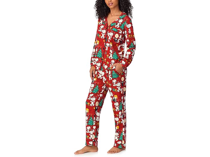 () ٥åɥإåɥѥޥ ǥ  ꡼ 饷å åȥ ˥å ѥ å Bedhead PJs women Long Sleeve Classic Cotton Knit Pajama Set Peanuts Festive Fun