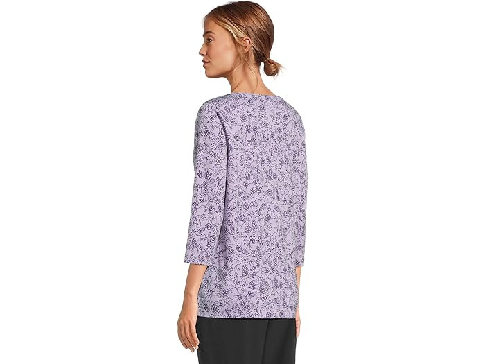 (取寄) エルエルビーン レディース ピマ トップス スプリットネック チュニック 3/4 スリーブ プリント L.L.Bean women Pima Tops Split-Neck Tunic 3/4 Sleeve Print French Lilac Botanic Floral