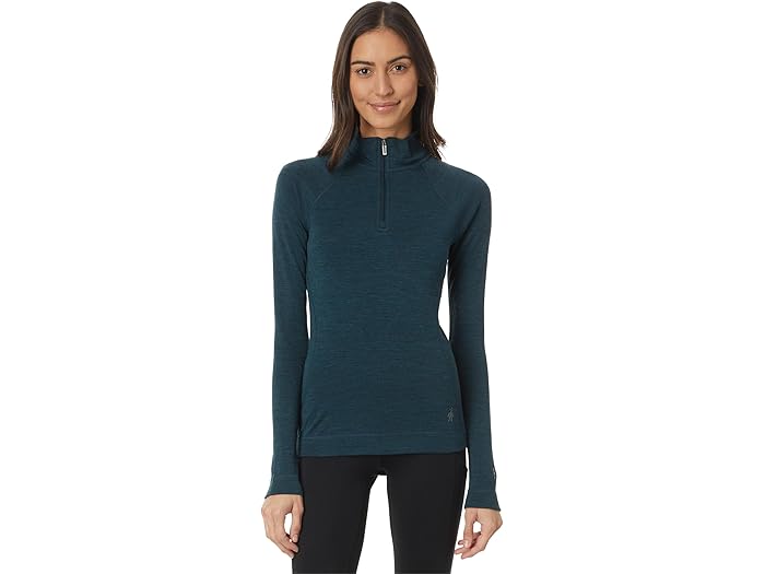 (取寄) スマートウール レディース クラシック サーマル メリノ ベース レイヤー 1/4 ジップ Smartwool women Classic Thermal Merino Base Layer 1/4 Zip Twilight Blue Heather