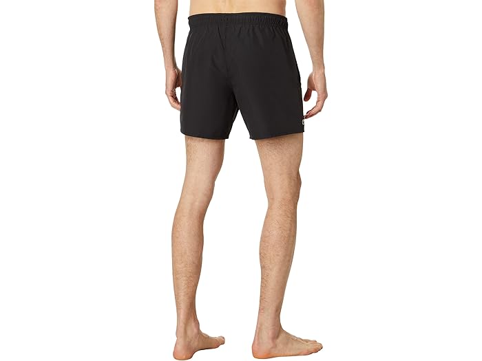 (取寄) ラコステ メンズ ソリッド エラスティック ウェスト スイム トランクス Lacoste men Solid Elastic Waist Swim Trunks Black/Green