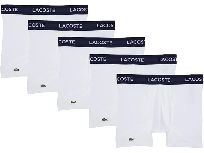 楽天ジェットラグ楽天市場店（取寄） ラコステ メンズ 5-パック ボクサー ブリーフ Lacoste men 5-Pack Boxer Brief White