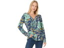 (取寄) ジョニー ワズ レディース ザ ジャニー フェーバリット ヘンリー トップ Johnny Was women The Janie Favorite Henley Top Peonee Blue(4)