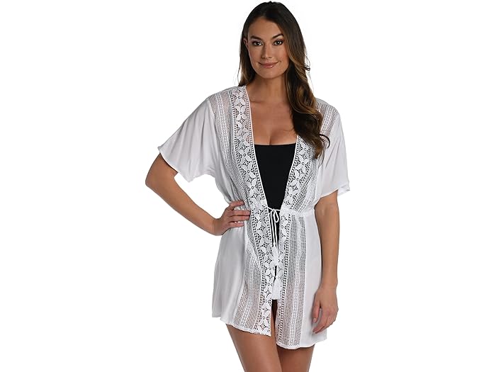 (取寄) ラ ブランカ レディース コースタル カバーズ オープン フロント キモノ La Blanca women Coastal Covers Open Front Kimono White