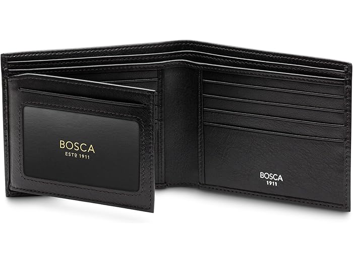 (取寄) ボスカ メンズ ナッパ ヴィテッロ コレクション - コンチネンタル Id ウォレット Bosca men Nappa Vitello Collection - Continental ID Wallet Black Leather