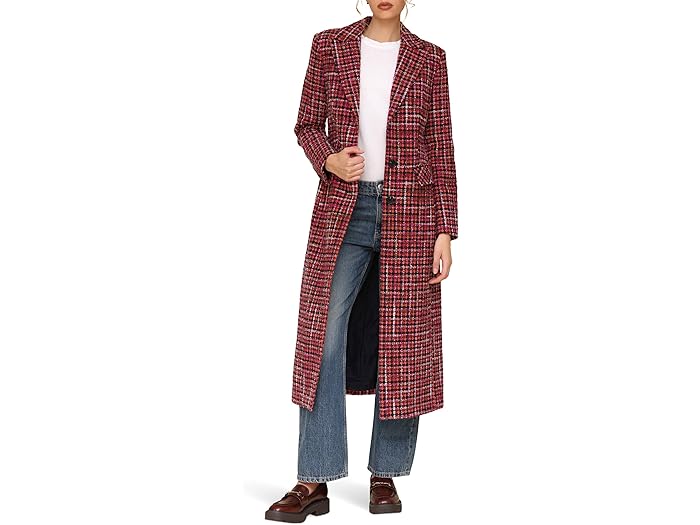 (取寄) アヴェックレフィー レディース テーラード ツイード シングル-ブレステッド コート Avec Les Filles women Tailored Tweed Single-Breasted Coat Pink/Navy Tweed