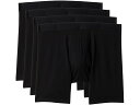 (取寄) パクト メンズ オーガニック コットン エクステンデット ボクサー ブリーフ 4-パック PACT men Organic Cotton Extended Boxer Brief 4-Pack Black 1