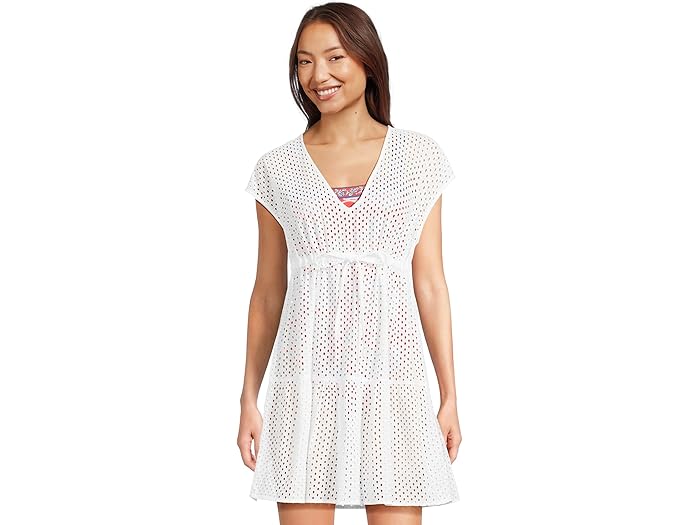 (取寄) トミーバハマ レディース アイレット コーヴ Vネック ショート ドレス Tommy Bahama women Eyelet Cove Vneck Short Dress White