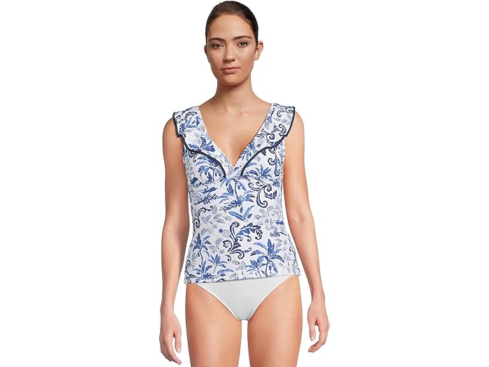 (取寄) トミーバハマ レディース テラゾ タイル ラッフル タンキニ Tommy Bahama women Terrazzo Tile Ruffle Tankini Mountain Bluebell