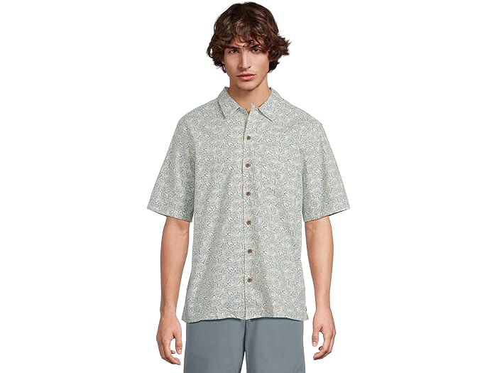 (取寄) エルエルビーン メンズ トロピックス シャツ ショート スリーブ トラディショナル フィット プリント シャツ L.L.Bean men Tropics Shirt Short Sleeve Traditional Fit Print Shirt Delta Blue Shells