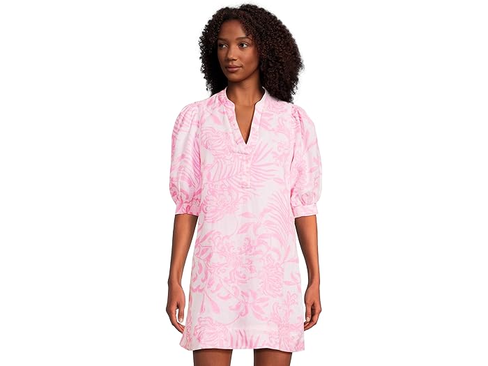 (取寄) リリー ピュリッツァー レディース ミアリー エルボー スリーブ リネン Lilly Pulitzer women Mialeigh Elbow Sleeve Linen Rousseau Pink Glisten In The Sun