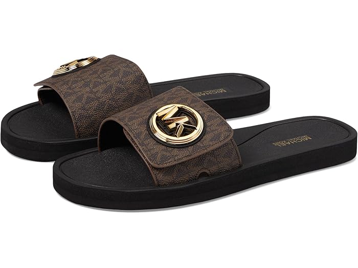 (取寄) マイケルコース レディース MK チャーム スライド MICHAEL Michael Kors women MK Charm Slide Brown