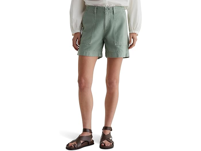 (取寄) AGジーンズ レディース ローズ ミッド ライズ ユーティリティ ショーツ AG Jeans women Rosa Mid Rise Utility Shorts Sulfur Matcha Latte
