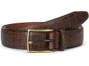 (取寄) ジョンストン&マーフィー メンズ クロック-エンボスド ベルト Johnston & Murphy men Croc-embossed Belt Mahogany