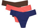 (取寄) ハンキー パンキー レディース ブレスソフト ナチュラル ライズ トング 3-パック Hanky Panky women BreatheSoft Natural Rise Thong 3-Pack Mahogany(4)