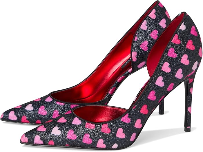 () ʥ󥦥 ǥ ե Nine West women Folowe Black Glitter Heart Pri...