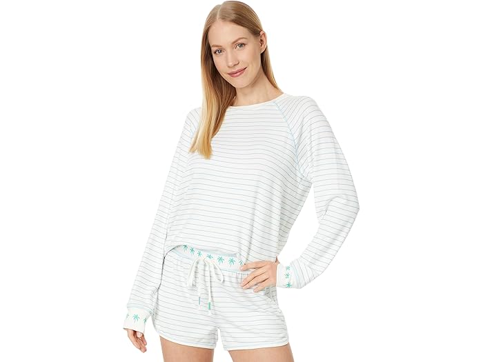 (取寄) ピー ジェイ サルベージ レディース ビーチ モア ウォーリー レス ロング スリーブ トップ P.J. Salvage women Beach More Worry Less Long Sleeve Top Ivory