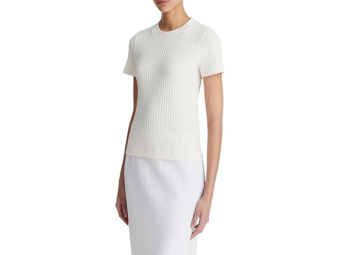 ()  ǥ  硼 ꡼ 롼 Vince women Rib Short Sleeve Crew Off...