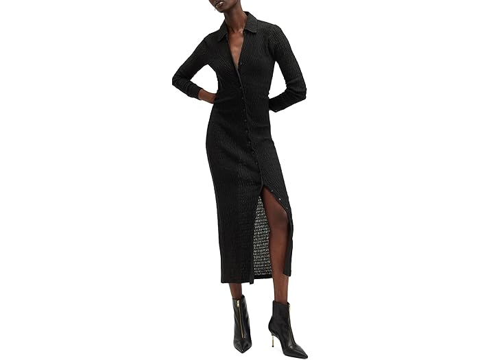 () 륻 ǥ ˡ ߥǥ ɥ쥹 AllSaints women Connie Midi Dress Black