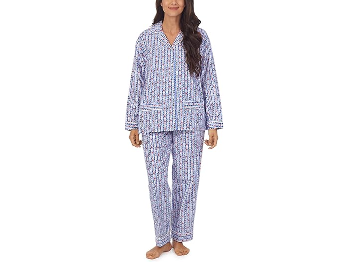 (取寄) ランズ オブ ザルツブルグ レディース クラシック ノッチ カラー フランネル Pj セット Lanz of Salzburg women Classic Notch ..