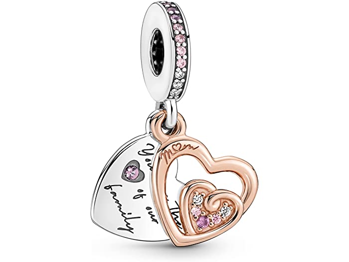 (取寄) パンドラ エントワインド インフィニット ハーツ ダブル ダングル チャーム Pandora Entwined Infinite Hearts Double Dangle Charm Pink