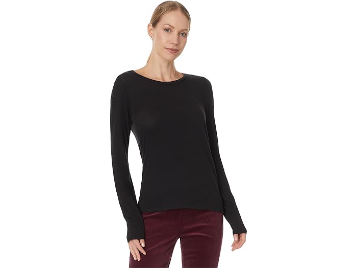 (取寄) アイリーン フィッシャー レディース ラウンド ネック スリム ロング スリーブ ティー Eileen Fisher women Round Neck Slim Long Sleeve Tee Black