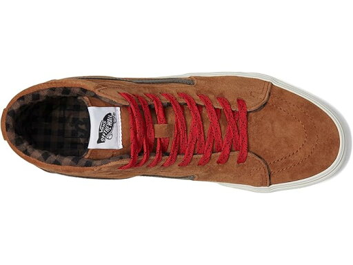(取寄) バンズ SK8-ハイ Vans Sk8-Hi Pig Suede Plaid Glazed Ginger