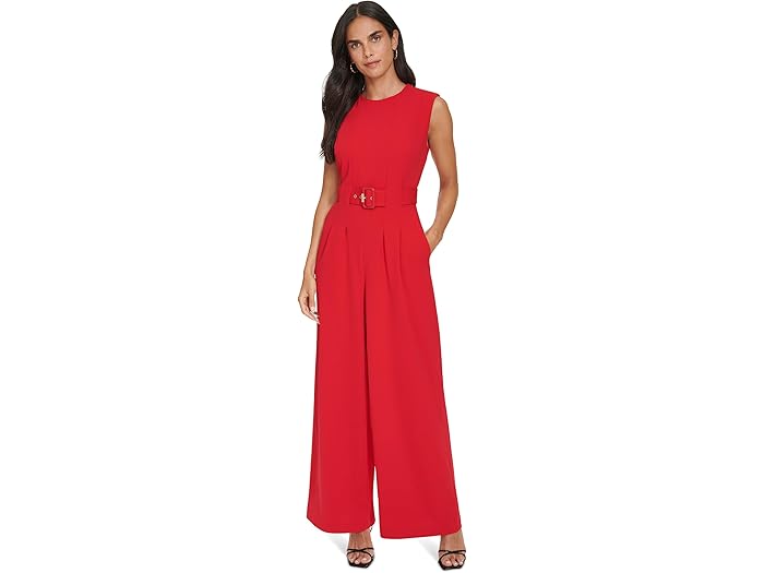 () Х󥯥饤 ǥ ٥ƥå ץ Calvin Klein women Belted Jumpsuit R...