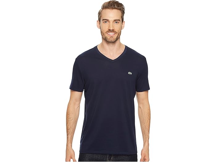 () 饳  硼 ꡼ V-ͥå ԥ 㡼 ƥ Lacoste men Short Sleeve V-N...