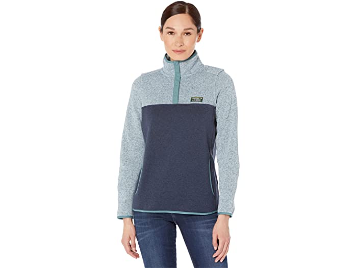 (取寄) エルエルビーン レディース ビーンズ セーター フリース プルオーバー カラーブロック L.L.Bean women Beans Sweater Fleece Pullover Color-Block Foggy Blue/Nautical Navy