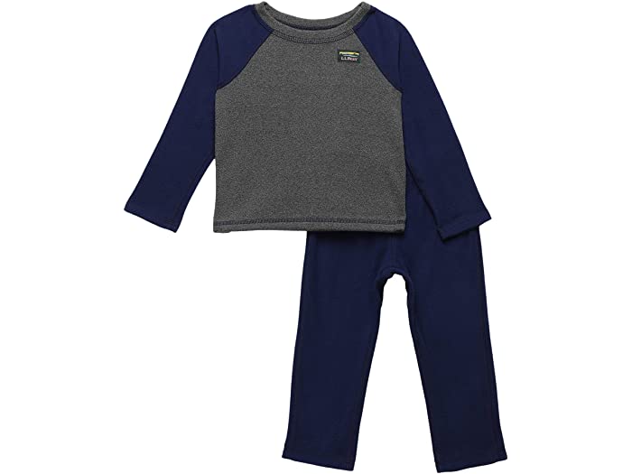 () 륨ӡ å եåȥͥ ե꡼ Ĺµ T T/ѥ å 顼֥å (ȥɥ顼) L.L.Bean kids L.L.Bean Fitness Fleece Long Sleeve Tee/Pants Set Color-Block (Toddler) Gray Heather/Night