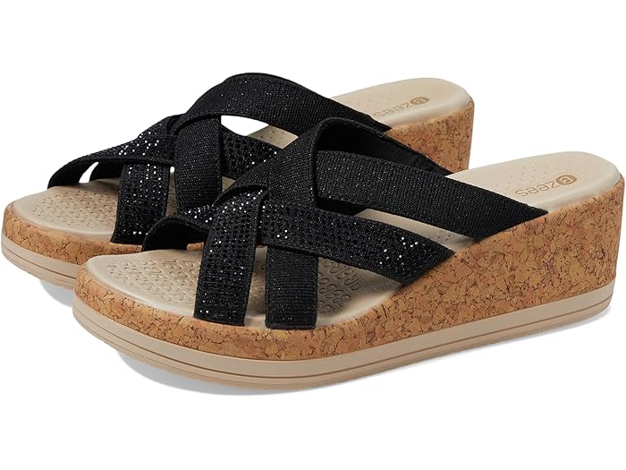 () ӥ ǥ 쥤 å  Bzees women Reign Wedge Sandals Black